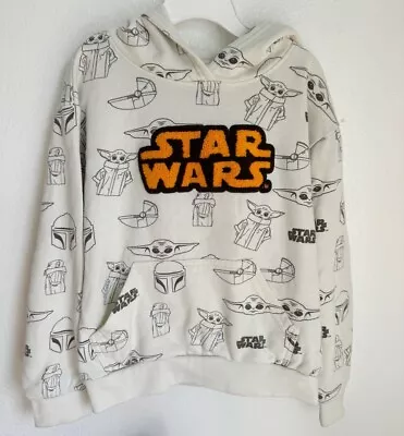 Buy Disney Star Wars Youth Boy XS Beige Mandalorian Baby Yoda Grogu Hoodie • 8.81£