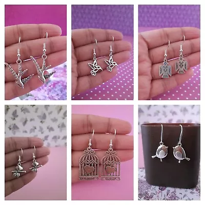 Buy Tibetan Silver Birds Dangle Drop Earrings Daily Wear Jewellery Gift For Girls • 3.99£