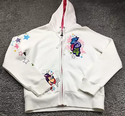 Buy Disney Parks 2014 Womens Hoodie Size S White Mickey Mouse Donald Duck Full Zip • 16.90£