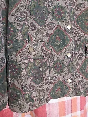 Buy DASH Size 16 Paisley Fine Cord Jacket Coat Lightly Quilted VGC • 15£