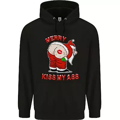 Buy Merry Kiss My Ass Funny Christmas Mens 80% Cotton Hoodie • 24.99£