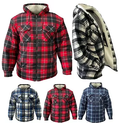 Buy Mens Ex Store EXTRA THICK Quilted Sherpa Fleece Lined LUMBERJACKET Jackets Warm • 19.99£