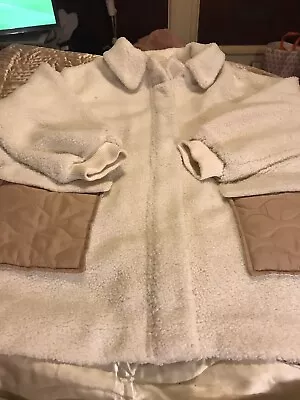 Buy Absolutely Stunning Ivory And Light Brown Woolly Jacket Size 24 By Tu Woman  • 6£