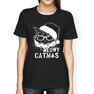 Buy 1Tee Womens Loose Fit Christmas Cat - Meowy Catmas! T-Shirt • 7.99£