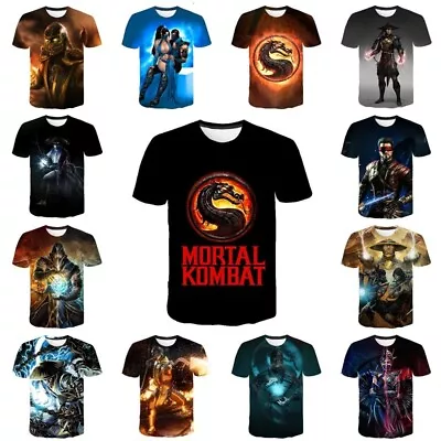 Buy 3D Womens Mens Mortal Kombat Summer Casual T-Shirt Short Sleeve Tee Tops Gifts • 8.39£