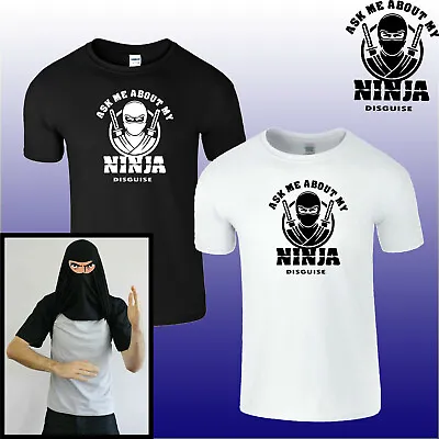 Buy Ask Me About My Ninja Disguise Mens T Shirt Karate Martial Arts Kids Movie Tee • 8.99£