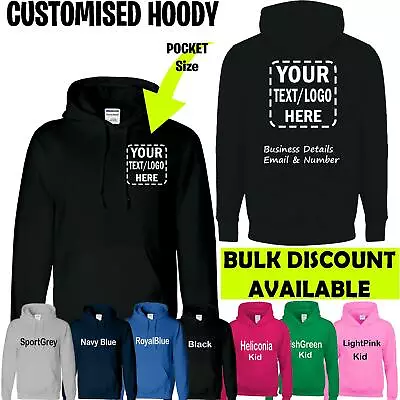 Buy Personalised Men Custom Printed Stag Hen Hoodie Unisex Text Hooded Kids Workwear • 18.49£