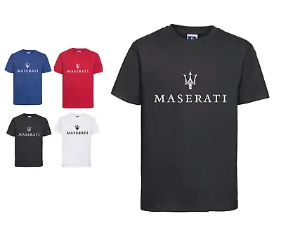 Buy New Fan Maserati Car Logo Cotton T-shirt Car Gift Present Christmas UK • 8.99£