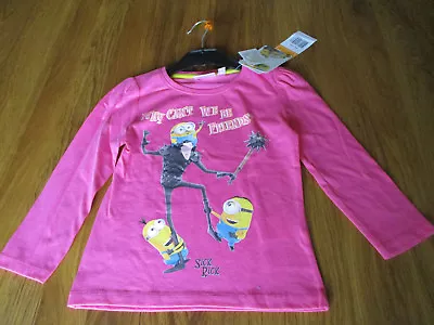 Buy Childrens-Minions-T-Shirt-Long Sleeved - New With Tags - 100% Cotton - Aged 4 • 2£
