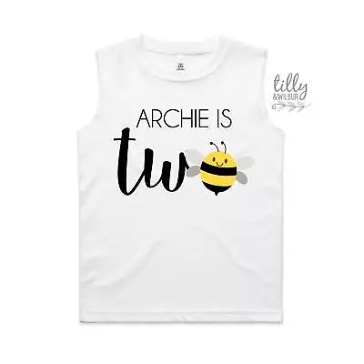 Buy Personalised Two Tank, I Am Two Singlet, Bee Party Theme, Bee T-Shirt, 2nd • 15.15£