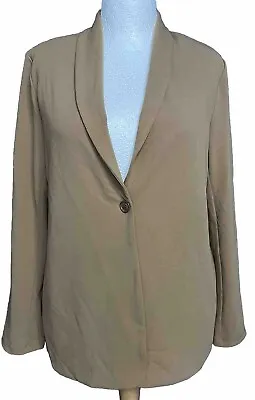Buy EX Kim&Co Jacket Blazer Ponte Crepe Deep Camel Coat Duster Ladies Womens XL • 14.99£