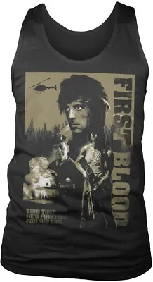 Buy Rambo First Blood Tank Top T-Shirt Black • 23.28£