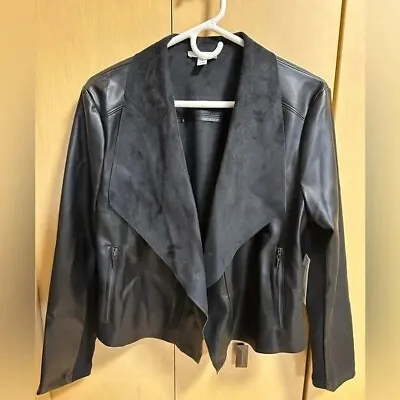 Buy Faux Leather Cropped Jacket, Size Petite Large, $99.50 Retail - NWT • 18.94£