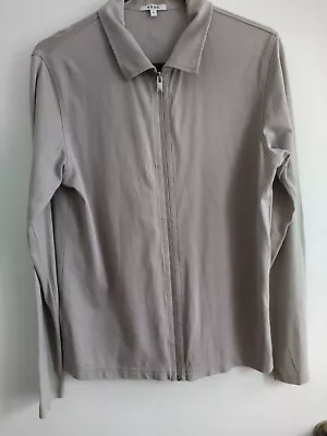 Buy Arne Long Sleeve Neutral Beige Collared Shacket Tracksuit Shirt Zip Size S • 20£