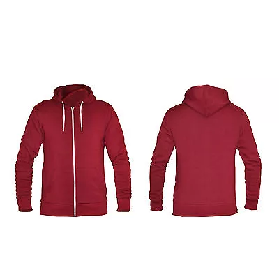 Buy Mens Zip Hoodie Sweatshirt Plain American Fleece Zip Up Jacket Hooded Top Zipper • 7.95£