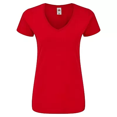 Buy Fruit Of The Loom Lady-Fit Iconic 150 V-Neck T-Shirt - Small-2XL - 8 Colours • 5.99£