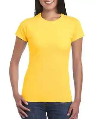 Buy GILDAN Ladies Fitted 100% Plain Cotton Softstyle Womens T-Shirt GD72 64000L • 2.80£