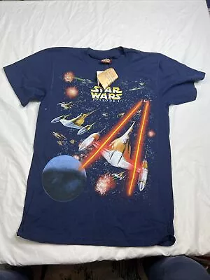 Buy New Vintage Rare 90s Star Wars Episode 1 All Over Print T-shirt Sz  L Youth Navy • 78.67£