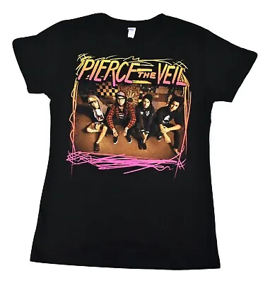 Buy Pierce The Veil Juniors Band Sitting Pop Punk Rock Black Tee Shirt New XS-3XL • 9.46£
