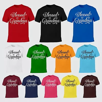 Buy Christmas Printed Blessed Grandma Unisex Adults Mom Life Tee Xmas Gift T Shirt • 10.99£