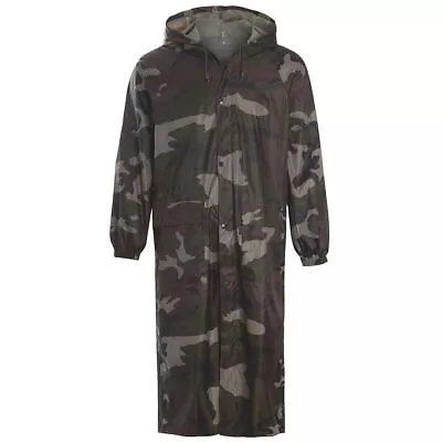 Buy Adults Long Waterproof Rain Coat Cagoule Trench Mac Outdoor Hooded Jacket • 17.85£