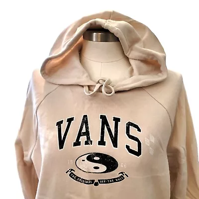 Buy Vans Hoodie Jacket Sweatshirt Cream Off The Wall Logo Woman's Size Medium GG5211 • 18.94£