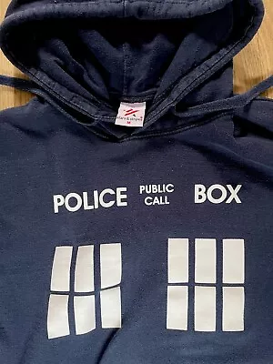 Buy Dr Who Police Phone Box Design Hoodie Size M Dark Blue • 7.50£