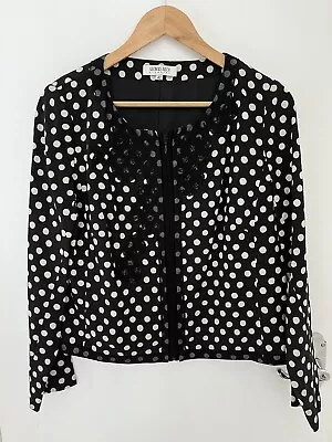 Buy GEORGES RECH PARIS Special Occasion Embroidered Black White Polka Dot Jacket 42 • 26£