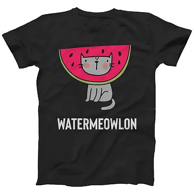 Buy Cat Watermelon T Shirt | Watermeowlon Funny Cat T Shirt For Men Women Kids S-5X • 10.99£