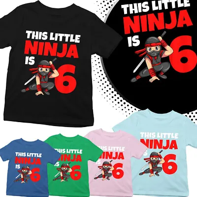 Buy Birthday Ninja Personalised This Little Ninja Cartoon Boys Girls Kids T Shirt#AS • 6.99£