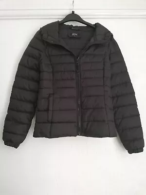 Buy ONLY Jacket Womens Hooded Coat Pockets Size XS Black  • 6.99£