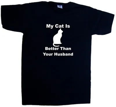 Buy My Cat Is Better Than Your Husband Funny V-Neck T-Shirt • 9.99£