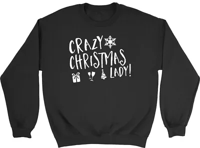 Buy Crazy Christmas Lady Mens Womens Sweatshirt Jumper • 15.99£