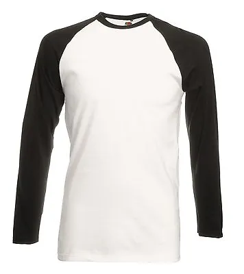 Buy Mans Mens Contrast Long Sleeve Cotton Baseball Tee T-Shirt Tshirt No Logo S-3XL • 5.99£