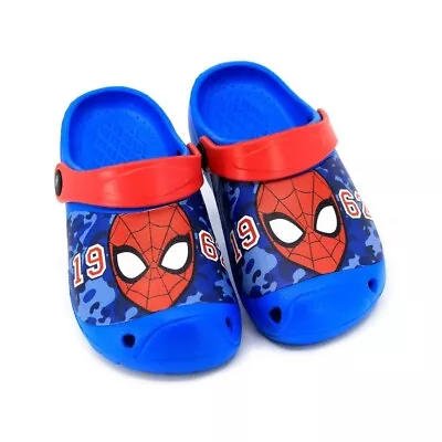 Buy Spiderman Disney Marvel Clogs Slippers Sandals Boys Blue Red Mules Shoes Beach • 13.99£