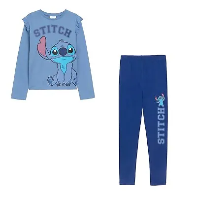 Buy Character Kids Lilo And Stitch Long Sleeve T-Shirt Legging Set Blue Top Short • 14.99£