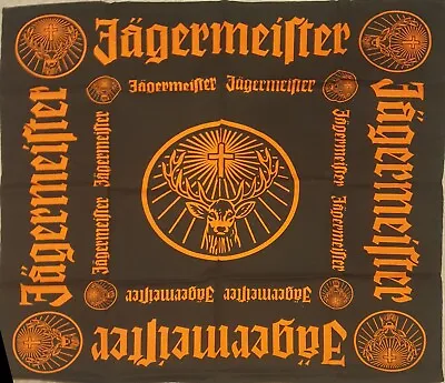Buy JAGERMEISTER - BANDANA Schwarz SCARF FLAG WRAP WALL DECOR - Black & Orange - NEW • 5£