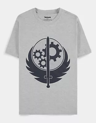 Buy Official Bethesda Fallout Brotherhood Of Steel Logo Iconography Grey T-shirt • 19.99£