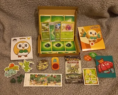 Buy Pokemon 🍃 GRASS Box Of Merch, Cards Etc. Sealed Pack, Toys, Coins Etc • 14.50£