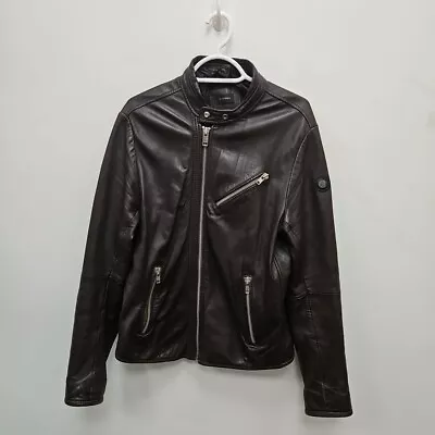 Buy Diesel R-Ramyton Brown Leather Cafe Racer Biker Punk Classic Jacket Size Large • 79.99£