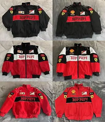 Buy Adult F1 Racing Jacket Vintage, FERRARI Jacket ,ebroidered Cotton Padded • 39.89£