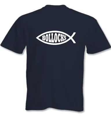 Buy Atheist T-Shirt B0llocks Fish Mens Funny Atheism Darwin • 8.98£