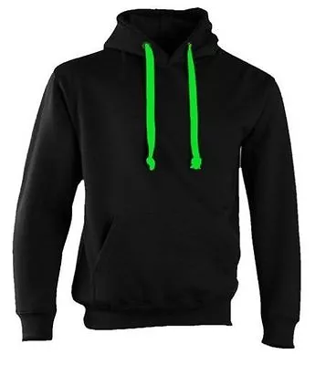 Buy Black Hoodie By Certified Insane Neon Green Cord Concealed Ipod And Phone Pocket • 19.99£