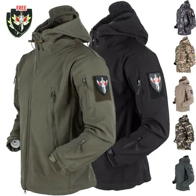 Buy Mens Tactical Coat Combat Waterproof Jacket Winter Warm Hooded Outdoor Jacket • 24.99£