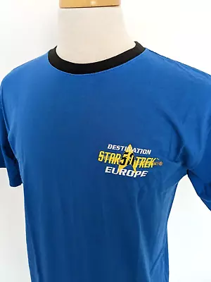 Buy Destination Startrek Europe Tshirt Mens Blue Medium Short Sleeved Startrek Logo • 5£