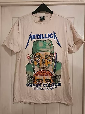 Buy Amplified Metallica Crash Course In Brain Surgery White T Shirt Size Medium... • 10£