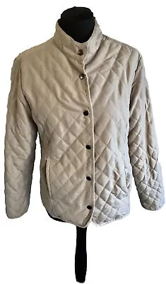 Buy Ladies Size Approx 10 Beige Lightweight Quilted Jacket By P. G. Field • 3.50£