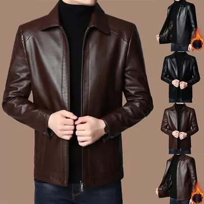 Buy Edgy Men's Slim Fit Leather Blazer Pu Coat Fashion Streetwear Outerwear • 40.31£