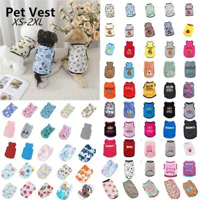 Buy Pet Dog Cat Clothes Summer Puppy T Shirt Clothing Small Dogs Printed Vest Cute • 2.87£