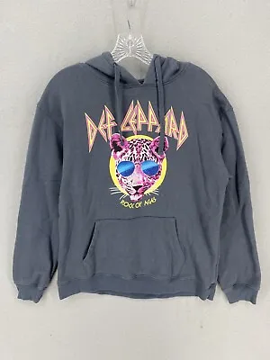 Buy Def Leppard Rock Of Ages Womens Size Large Gray Graphic Hoodie Pullover • 15.19£